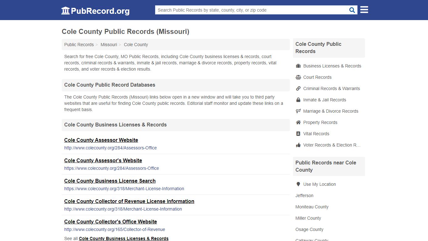 Free Cole County Public Records (Missouri Public Records)