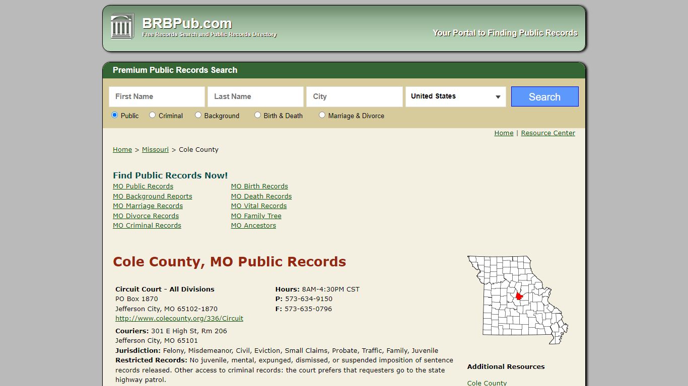 Cole County Public Records | Search Missouri Government ...